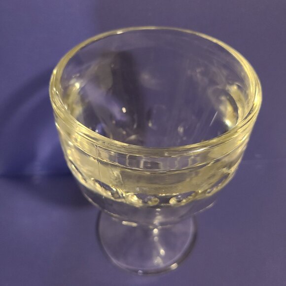 Vintage clear glass "thumbprint" goblet- beer wine juice - Picture 2 of 4